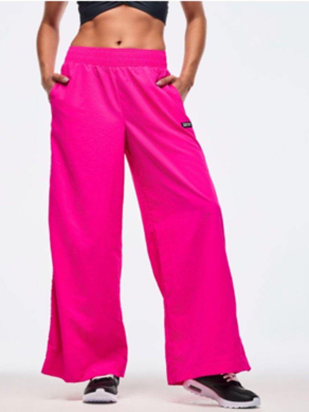 Zumba Libre Wide Leg Pants Side Snaps - Pink
